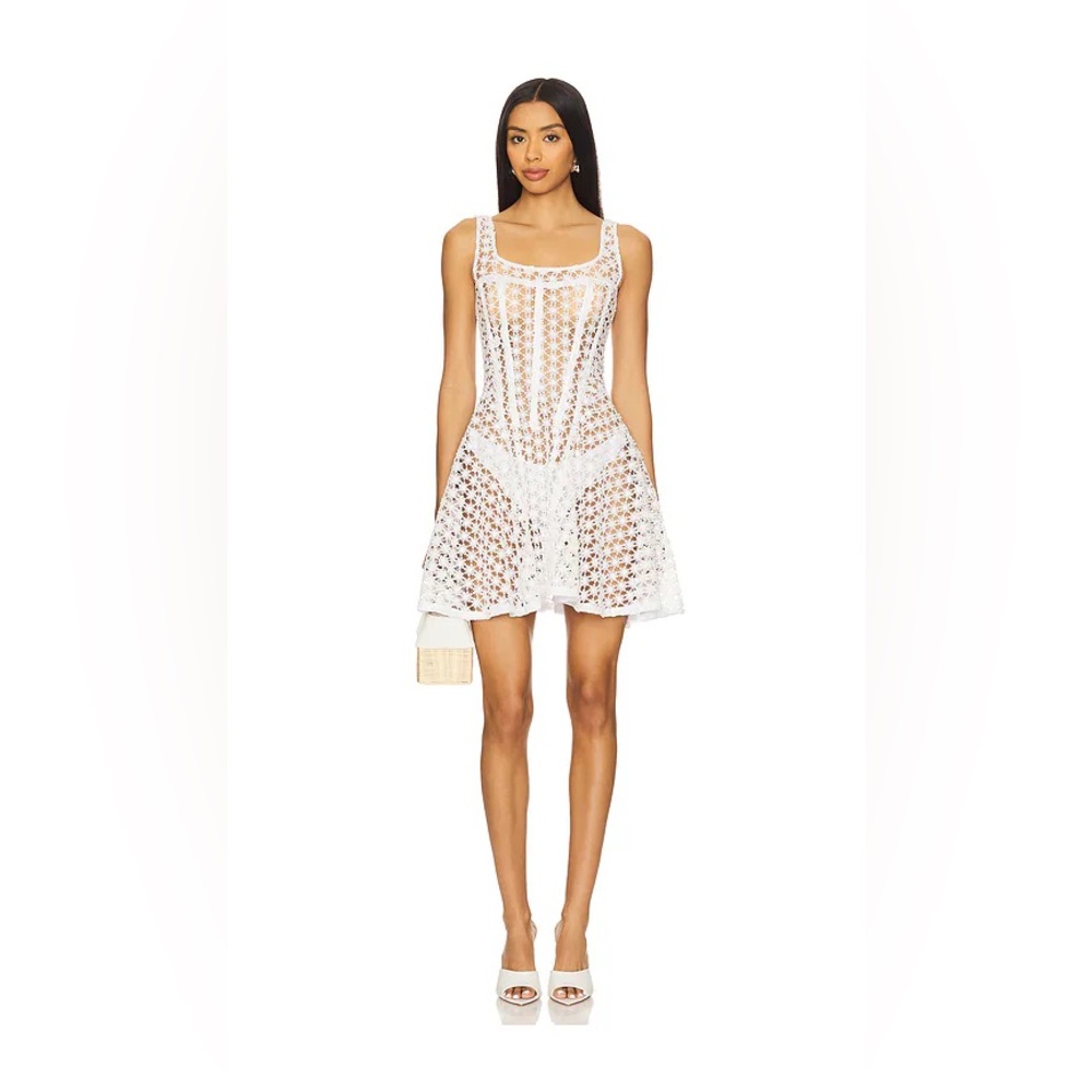 UNDERSTATED LEATHER REVOLVE White Eyelet Daisy Lana Dress Size XL VGUC
